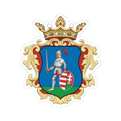 Coa Hungary County Nógrád history v2 (Hungary) (Coat of Arms) STICKER Vinyl Kiss-Cut Decal 4 Inch White - The Sticker Space