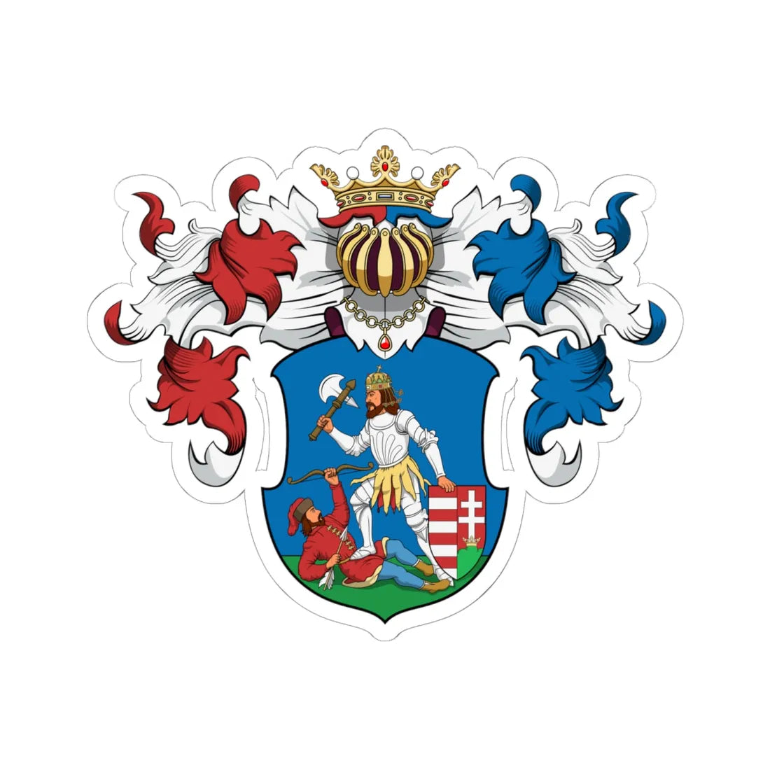 Coa Hungary County Nyitra history big (Hungary) (Coat of Arms) STICKER Vinyl Kiss-Cut Decal 6 Inch White - The Sticker Space