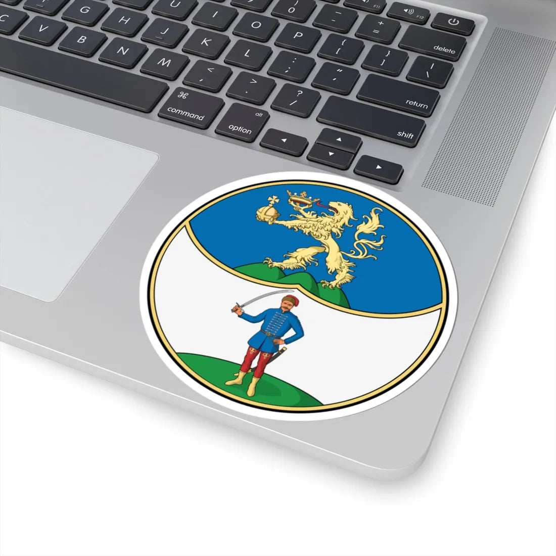 Coa Hungary County Pest-Pilis-Solt-Kiskun history (Hungary) (Coat of Arms) STICKER Vinyl Kiss-Cut Decal - The Sticker Space