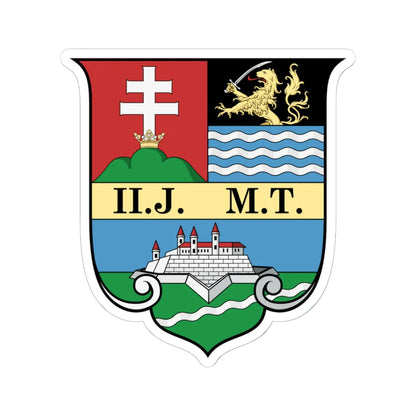Coa Hungary County Temes history (Hungary) (Coat of Arms) STICKER Vinyl Kiss-Cut Decal 6 Inch White - The Sticker Space
