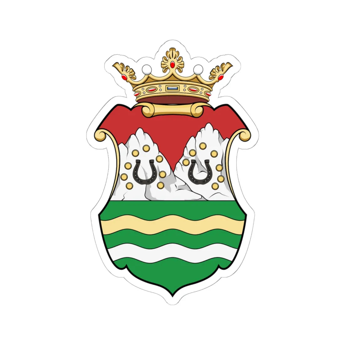 Coa Hungary County Torda-Aranyos history (Hungary) (Coat of Arms) STICKER Vinyl Kiss-Cut Decal 6 Inch White - The Sticker Space