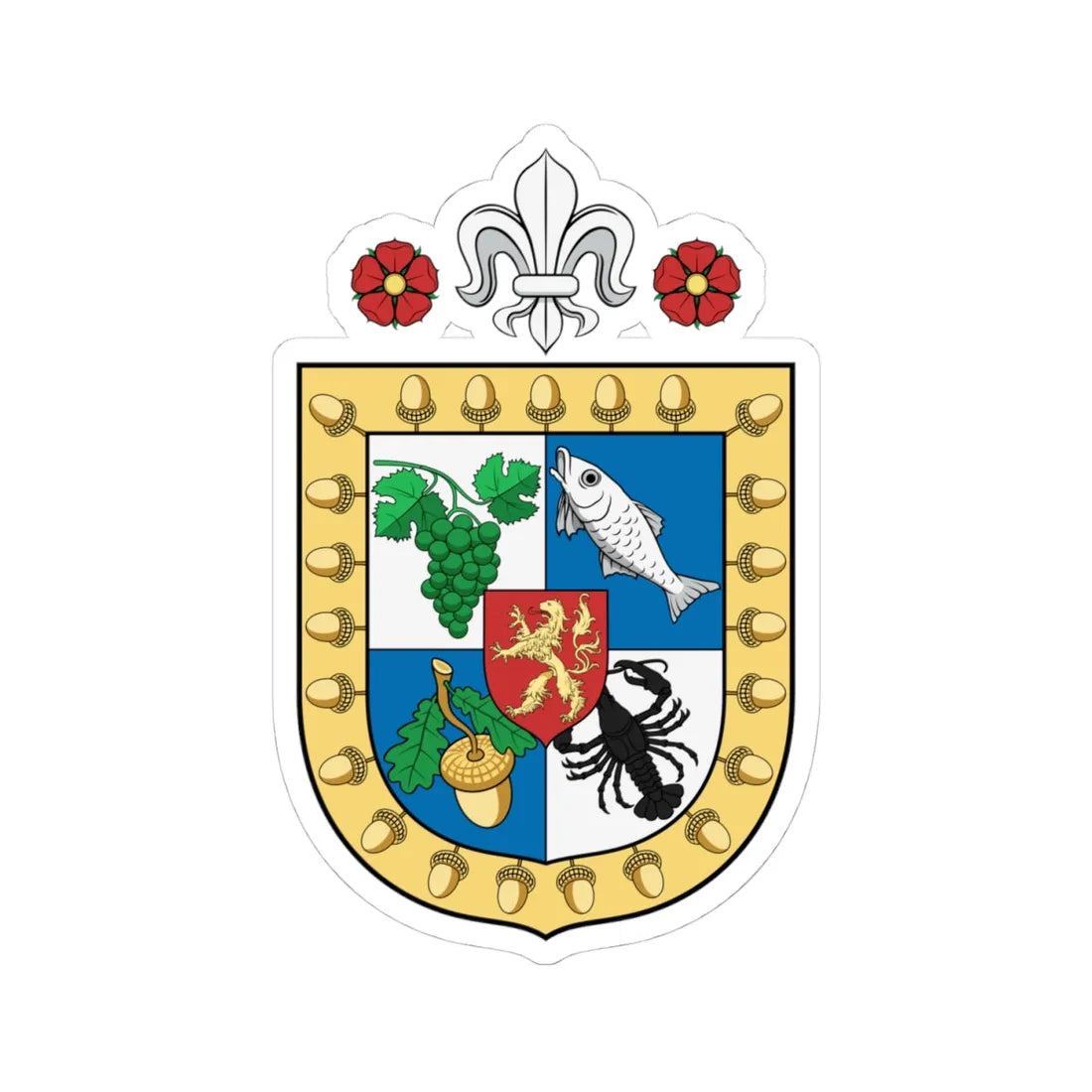 Coa Hungary County Ugocsa history (Hungary) (Coat of Arms) STICKER Vinyl Kiss-Cut Decal 4 Inch White - The Sticker Space