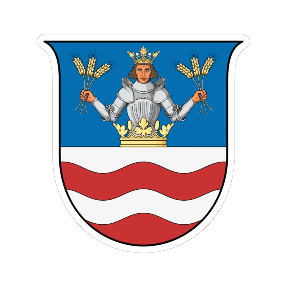 Coa Hungary County Ung history (Hungary) (Coat of Arms) STICKER Vinyl Kiss-Cut Decal 4 Inch White - The Sticker Space