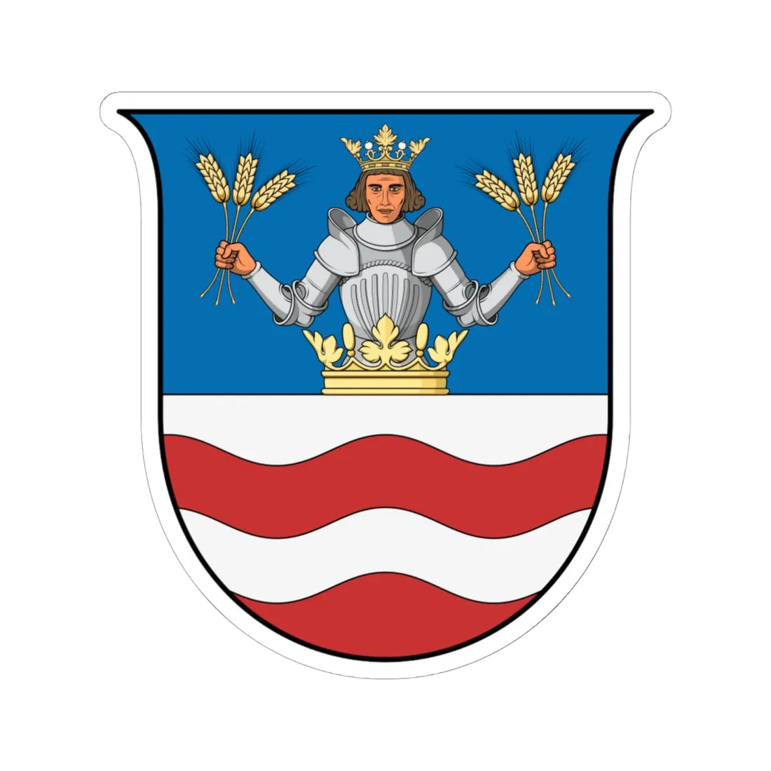 Coa Hungary County Ung history (Hungary) (Coat of Arms) STICKER Vinyl Kiss-Cut Decal 6 Inch White - The Sticker Space