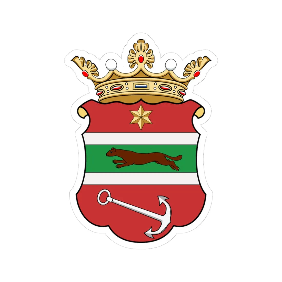 Coa Hungary County Verőce history (Hungary) (Coat of Arms) STICKER Vinyl Kiss-Cut Decal 3 Inch White - The Sticker Space