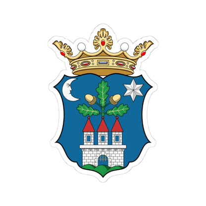 Coa Hungary County Veszprém history (Hungary) (Coat of Arms) STICKER Vinyl Kiss-Cut Decal 4 Inch White - The Sticker Space