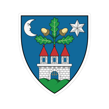Coa Hungary County Veszprém (Hungary) (Coat of Arms) STICKER Vinyl Kiss-Cut Decal 4 Inch White - The Sticker Space