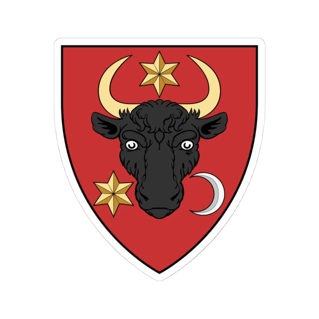 Coa Hungary Family Balassa (Hungary) (Coat of Arms) STICKER Vinyl Kiss-Cut Decal 4 Inch White - The Sticker Space