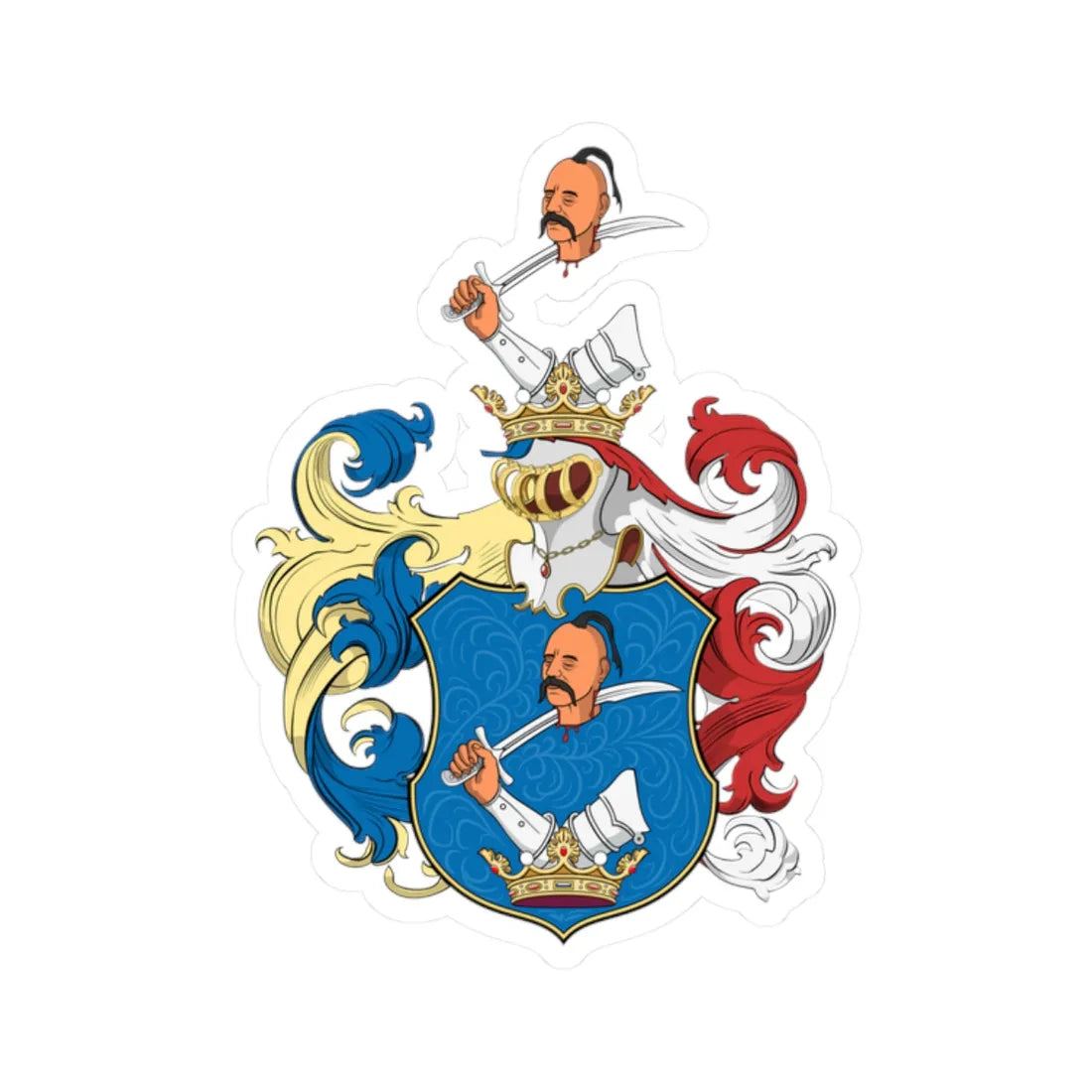 Coa Hungary Family Batta (Hungary) (Coat of Arms) STICKER Vinyl Kiss-Cut Decal 2 Inch White - The Sticker Space