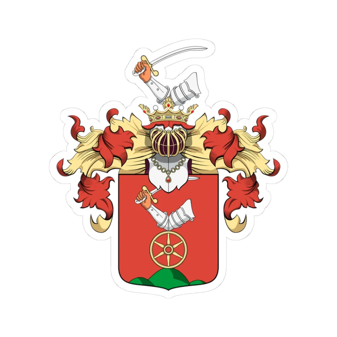 Coa Hungary Family Bedekovich (Hungary) (Coat of Arms) STICKER Vinyl Kiss-Cut Decal 3 Inch White - The Sticker Space