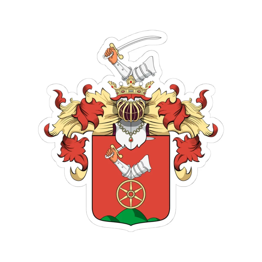 Coa Hungary Family Bedekovich (Hungary) (Coat of Arms) STICKER Vinyl Kiss-Cut Decal 4 Inch White - The Sticker Space