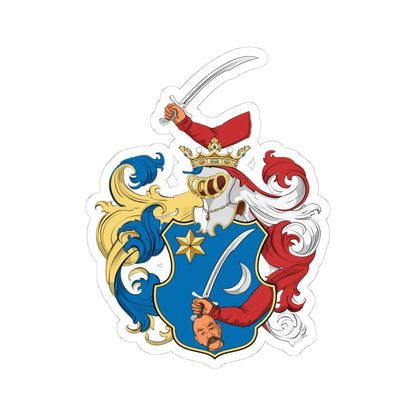 Coa Hungary Family Berey (Hungary) (Coat of Arms) STICKER Vinyl Kiss-Cut Decal 4 Inch White - The Sticker Space