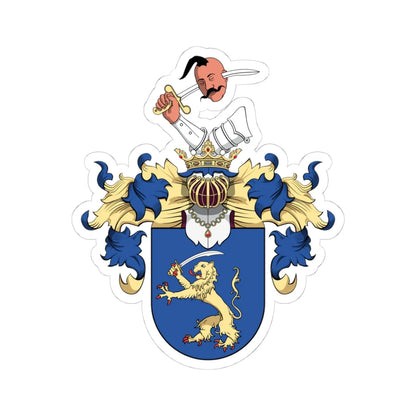 Coa Hungary Family Bobor (Hungary) (Coat of Arms) STICKER Vinyl Kiss-Cut Decal 4 Inch White - The Sticker Space