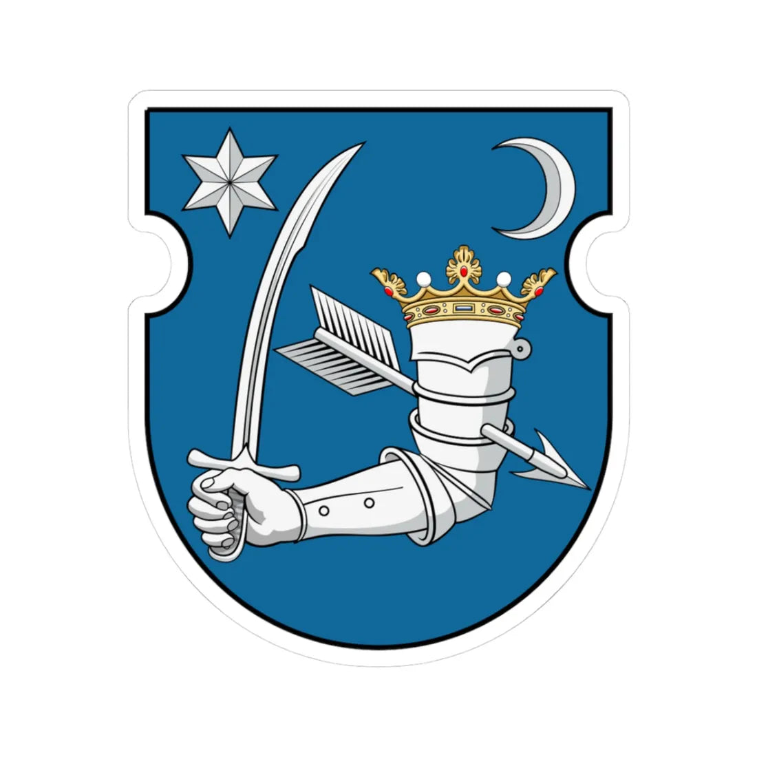 Coa Hungary Family Both Bajnai (Hungary) (Coat of Arms) STICKER Vinyl Kiss-Cut Decal 3 Inch White - The Sticker Space