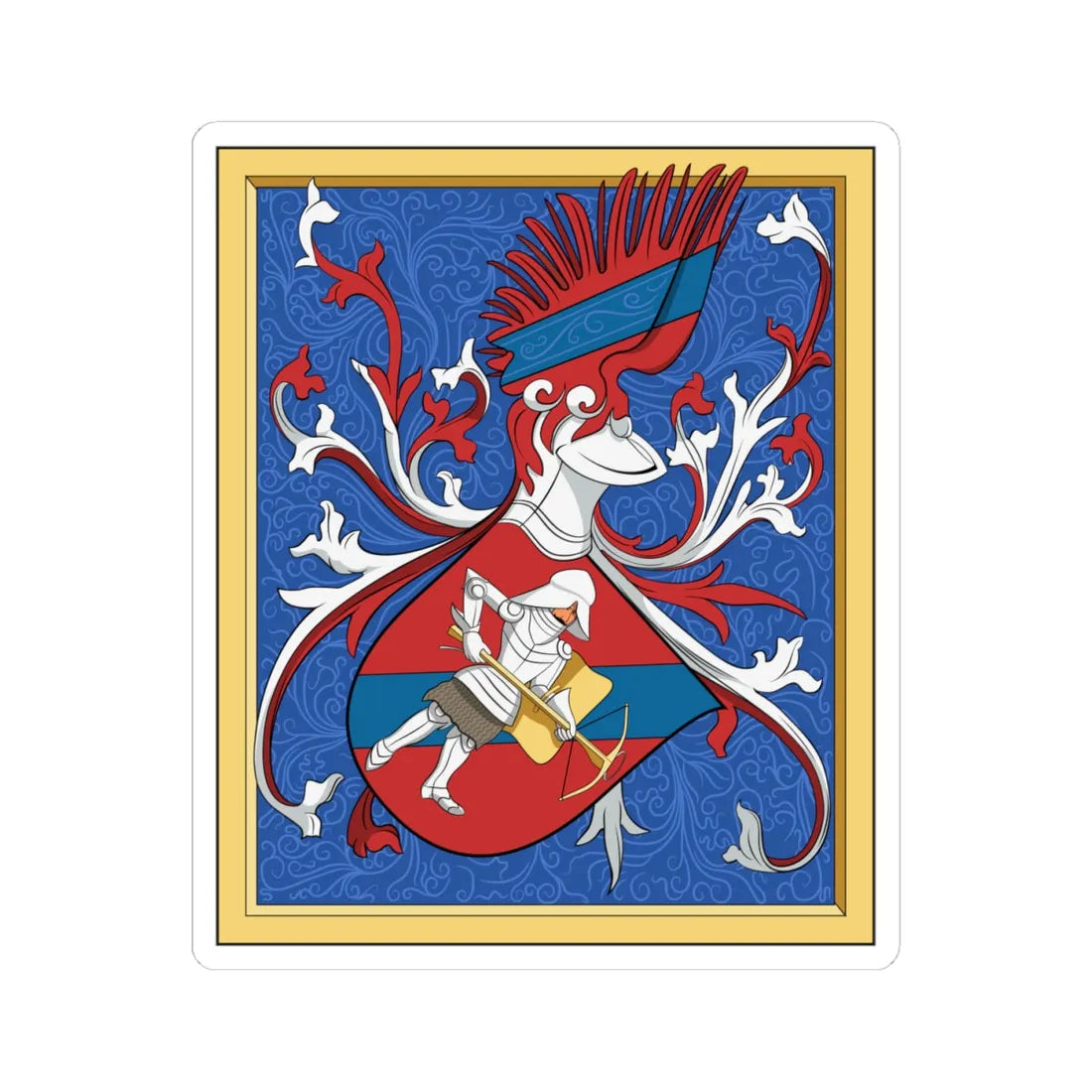 Coa Hungary Family Both Botfalva 1460 (Hungary) (Coat of Arms) STICKER Vinyl Kiss-Cut Decal 4 Inch White - The Sticker Space