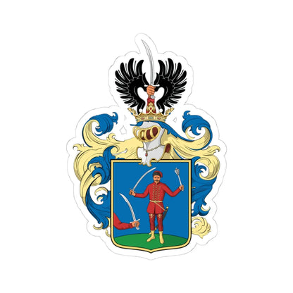 Coa Hungary Family Budaházy V1 (Hungary) (Coat of Arms) STICKER Vinyl Kiss-Cut Decal 4 Inch White - The Sticker Space