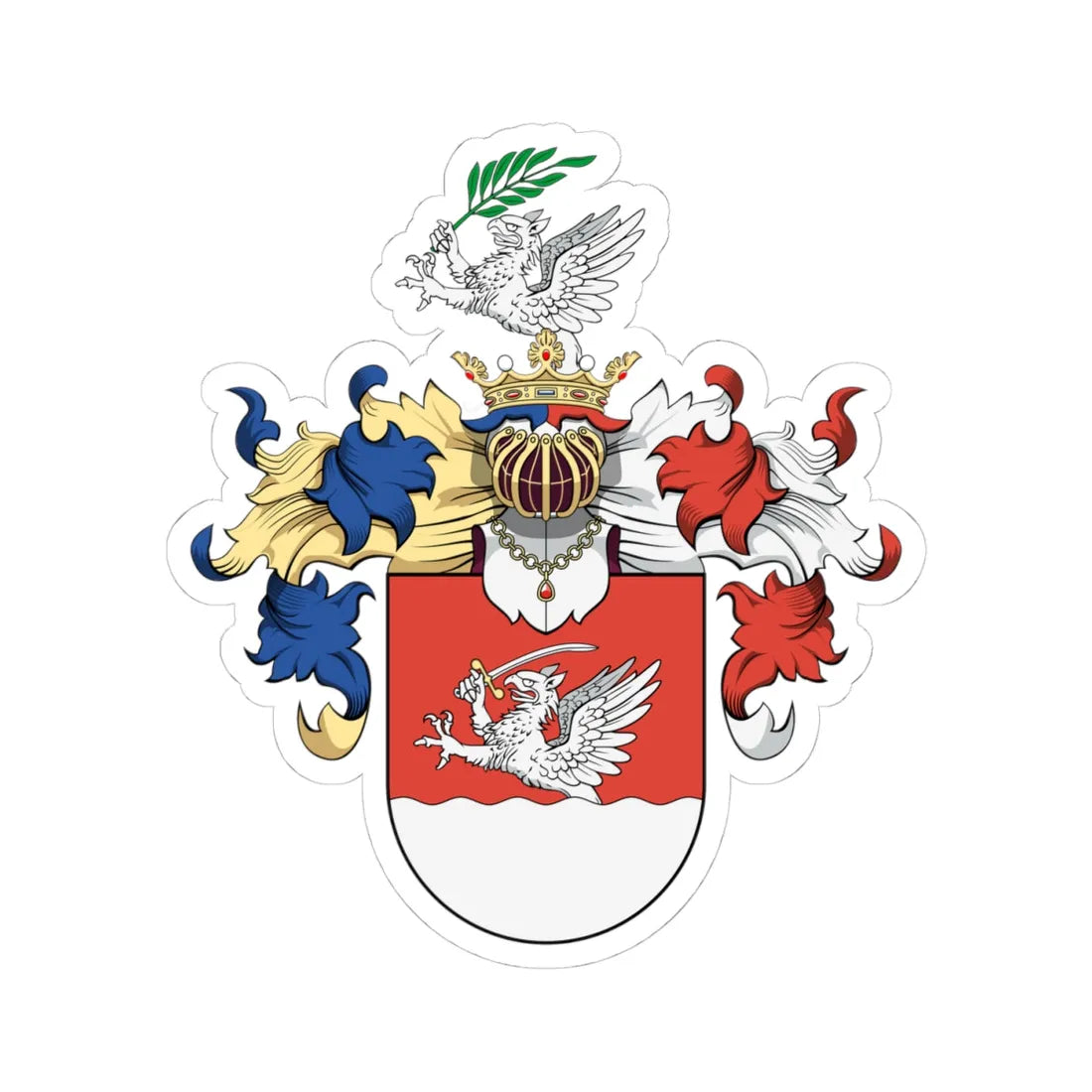 Coa Hungary Family Csite (Hungary) (Coat of Arms) STICKER Vinyl Kiss-Cut Decal 4 Inch White - The Sticker Space