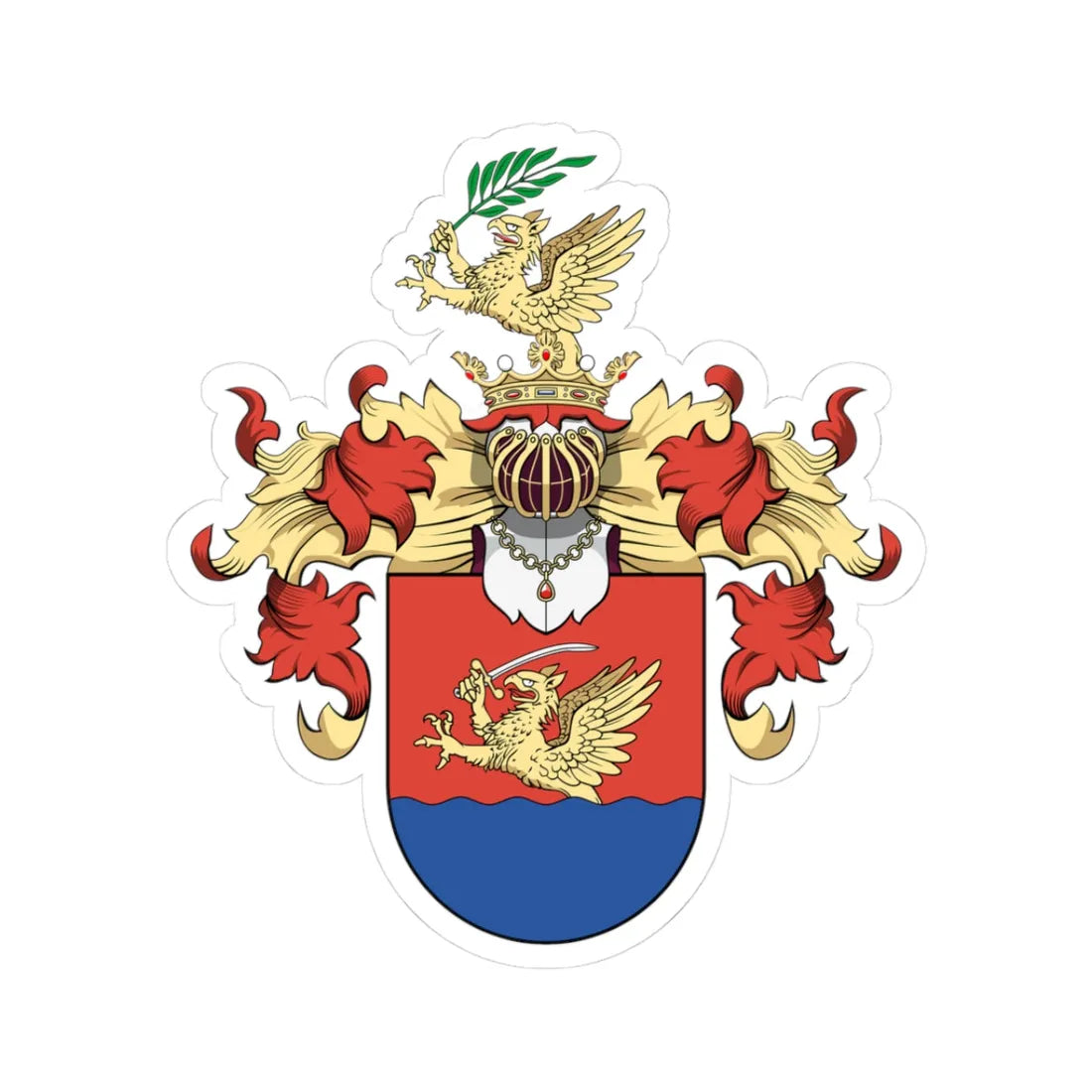 Coa Hungary Family Csite v2 (Hungary) (Coat of Arms) STICKER Vinyl Kiss-Cut Decal 3 Inch White - The Sticker Space