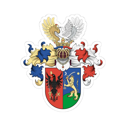 Coa Hungary Family Erőss Somogy (Hungary) (Coat of Arms) STICKER Vinyl Kiss-Cut Decal 4 Inch White - The Sticker Space
