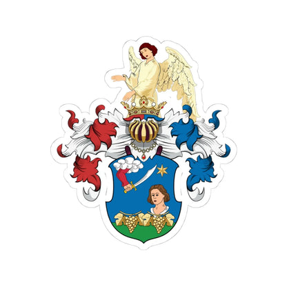 Coa Hungary Family Fuzy (Hungary) (Coat of Arms) STICKER Vinyl Kiss-Cut Decal 4 Inch White - The Sticker Space