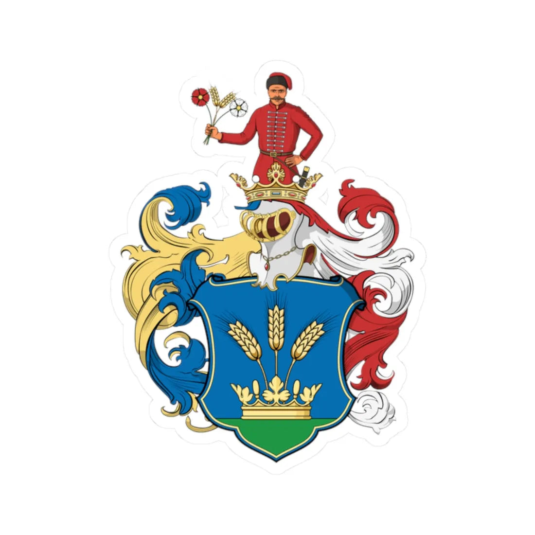 Coa Hungary Family Kovács 1667 (Hungary) (Coat of Arms) STICKER Vinyl Kiss-Cut Decal 2 Inch White - The Sticker Space