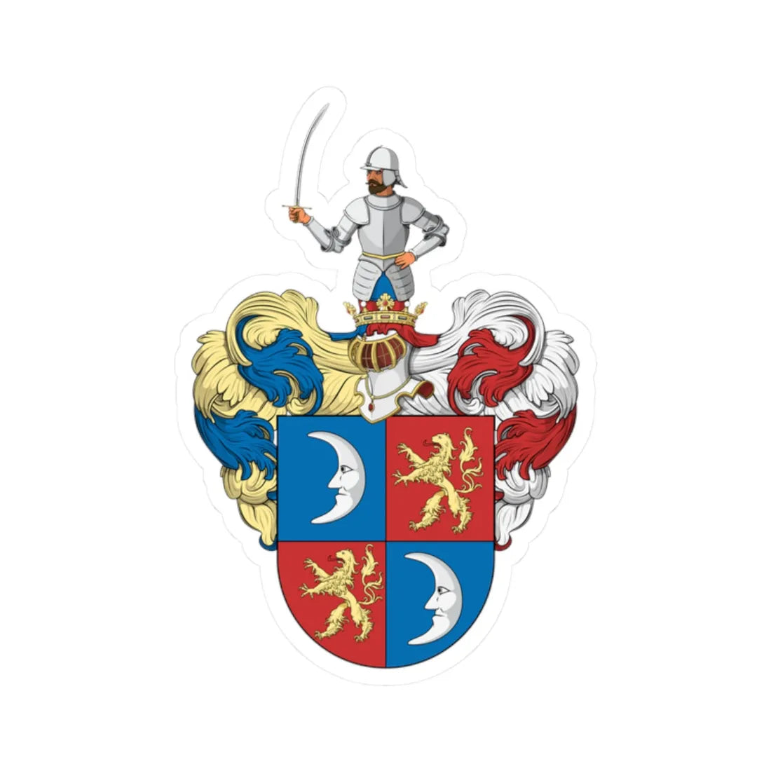 Coa Hungary Family Pacsay (Hungary) (Coat of Arms) STICKER Vinyl Kiss-Cut Decal 2 Inch White - The Sticker Space