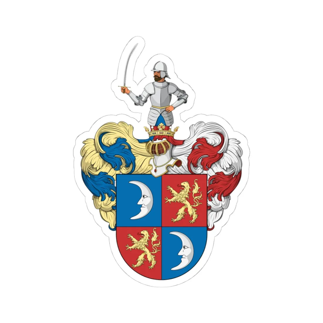 Coa Hungary Family Pacsay (Hungary) (Coat of Arms) STICKER Vinyl Kiss-Cut Decal 4 Inch White - The Sticker Space