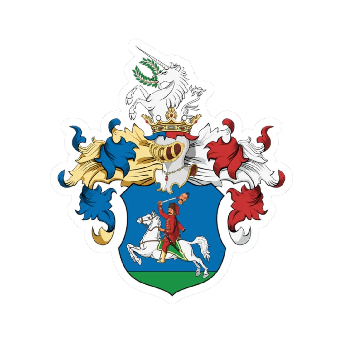 Coa Hungary Family Pajor 2 (Hungary) (Coat of Arms) STICKER Vinyl Kiss-Cut Decal 2 Inch White - The Sticker Space