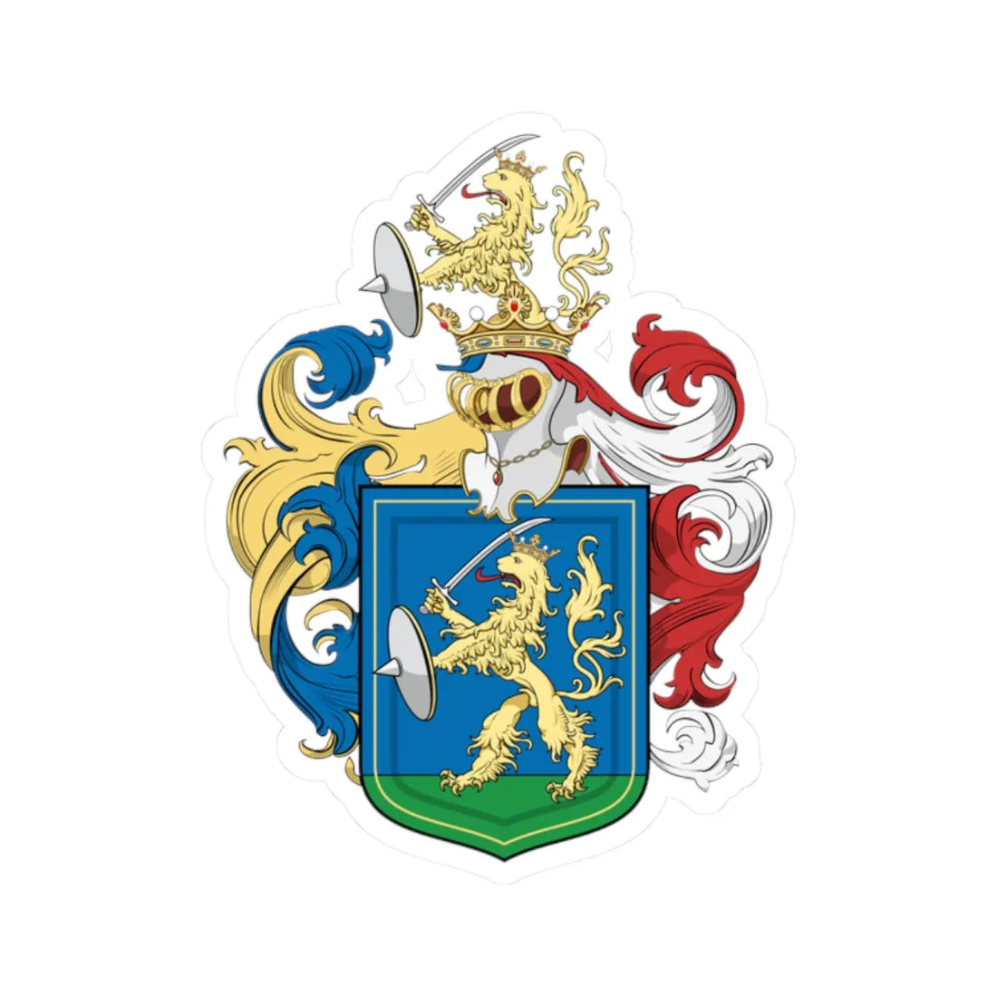 Coa Hungary Family Papp (Hungary) (Coat of Arms) STICKER Vinyl Kiss-Cut Decal 2 Inch White - The Sticker Space