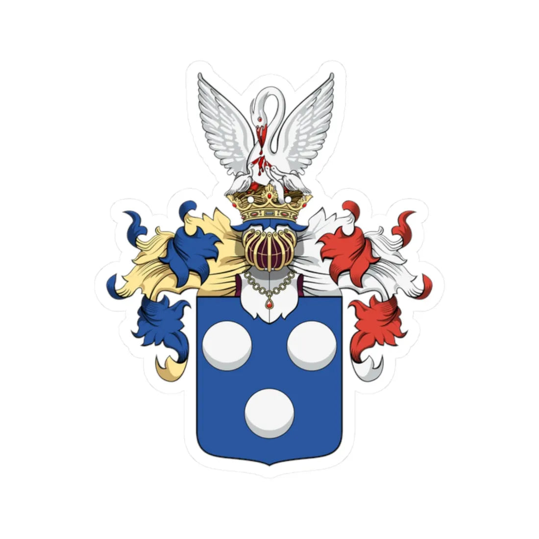 Coa Hungary Family Perlaki 2 (Hungary) (Coat of Arms) STICKER Vinyl Kiss-Cut Decal 2 Inch White - The Sticker Space