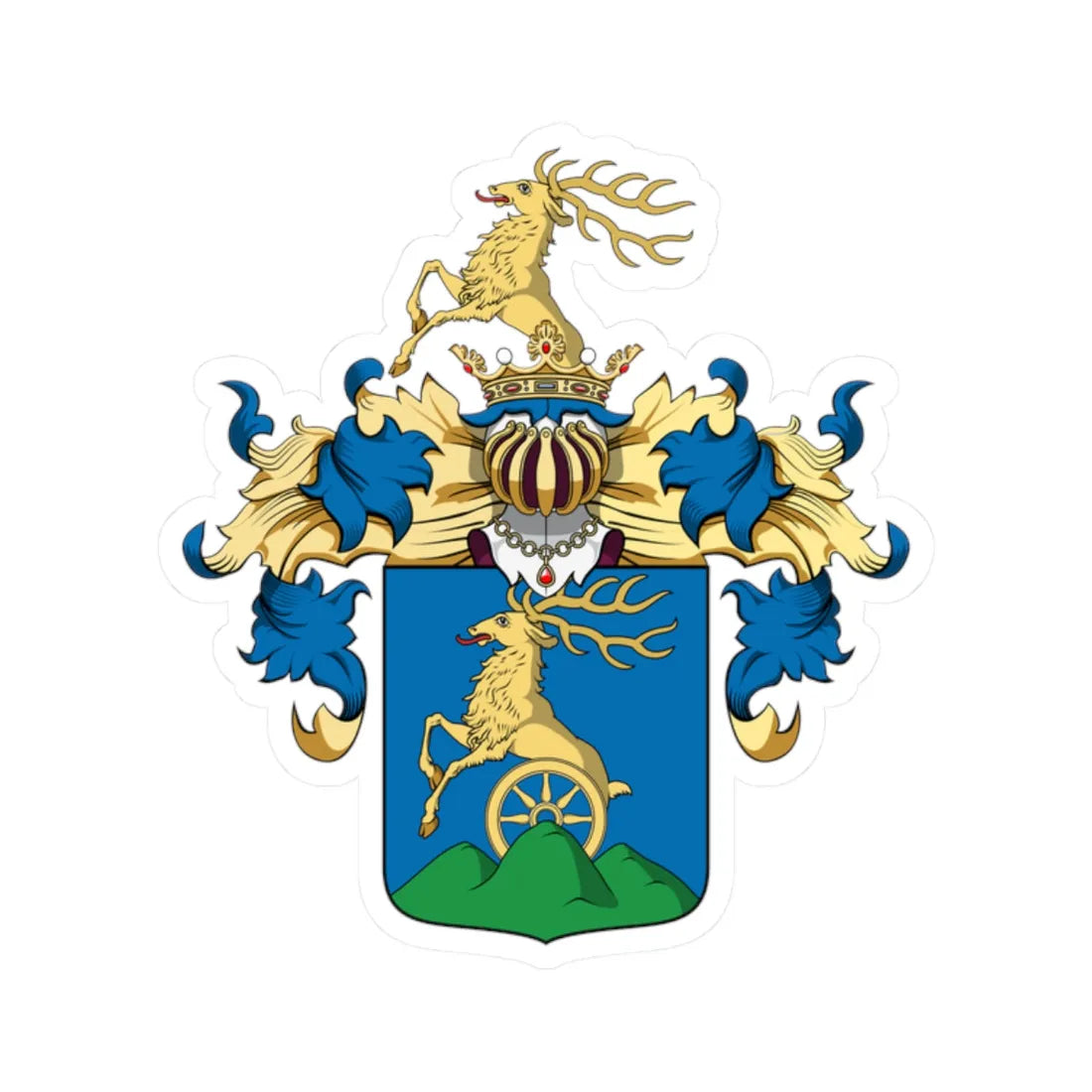 Coa Hungary Family Pálffy (Hungary) (Coat of Arms) STICKER Vinyl Kiss-Cut Decal 2 Inch White - The Sticker Space