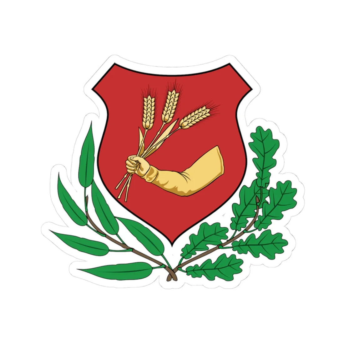 Coa Hungary Town Abony big (Hungary) (Coat of Arms) STICKER Vinyl Kiss-Cut Decal 3 Inch White - The Sticker Space