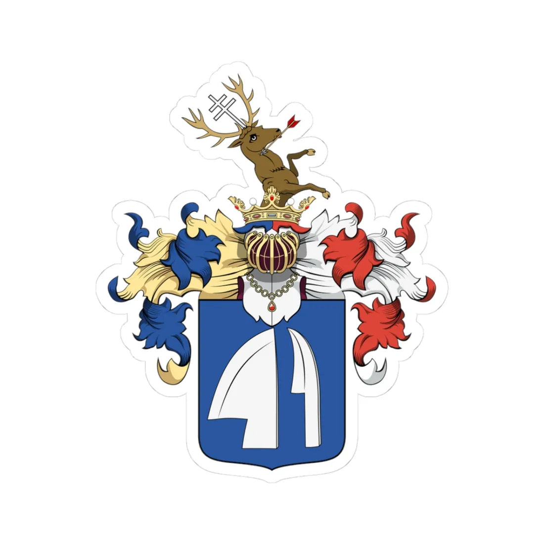 Coa Hungary Town Alsózsolca big (Hungary) (Coat of Arms) STICKER Vinyl Kiss-Cut Decal 3 Inch White - The Sticker Space