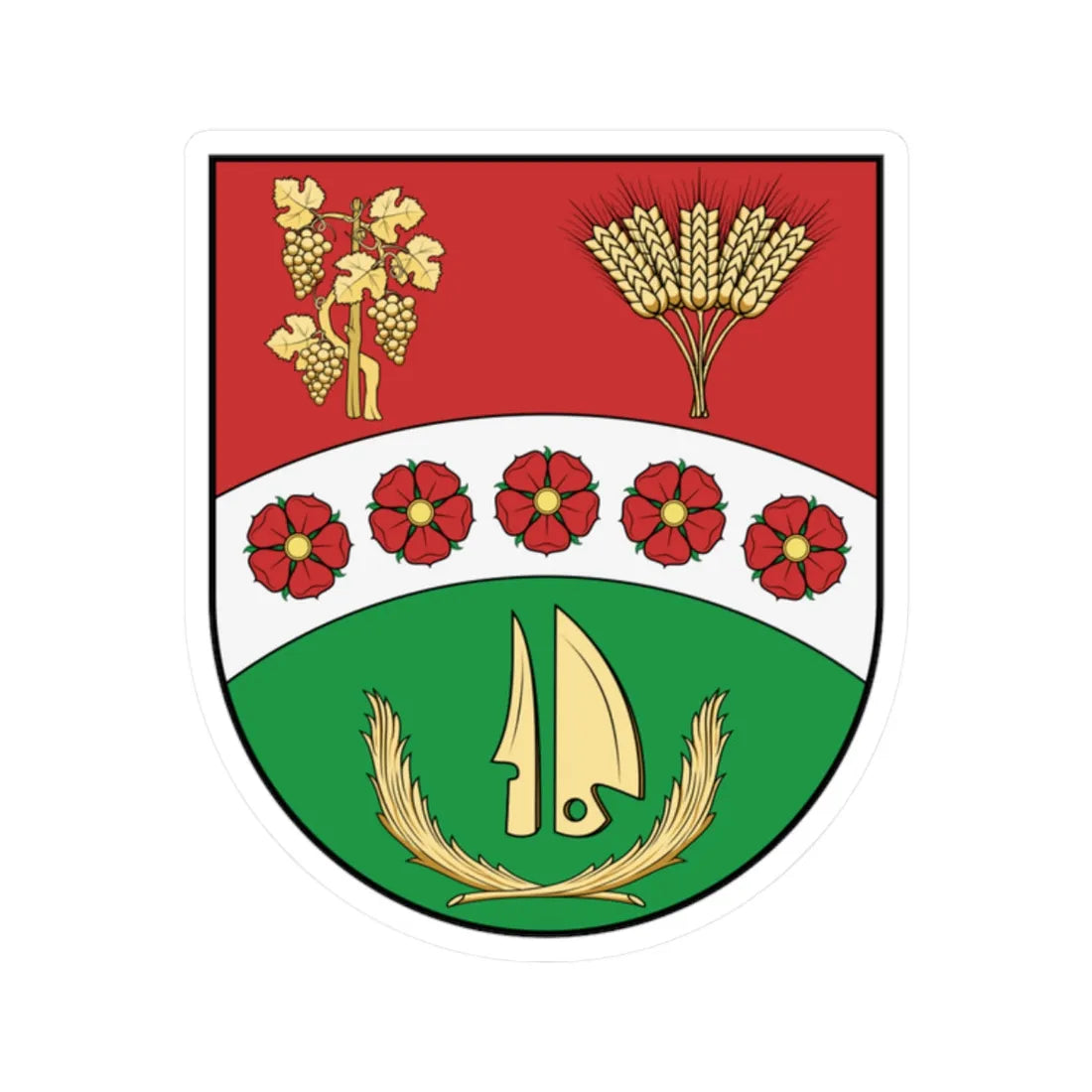 Coa Hungary Town Aparhant (Hungary) (Coat of Arms) STICKER Vinyl Kiss-Cut Decal 2 Inch White - The Sticker Space