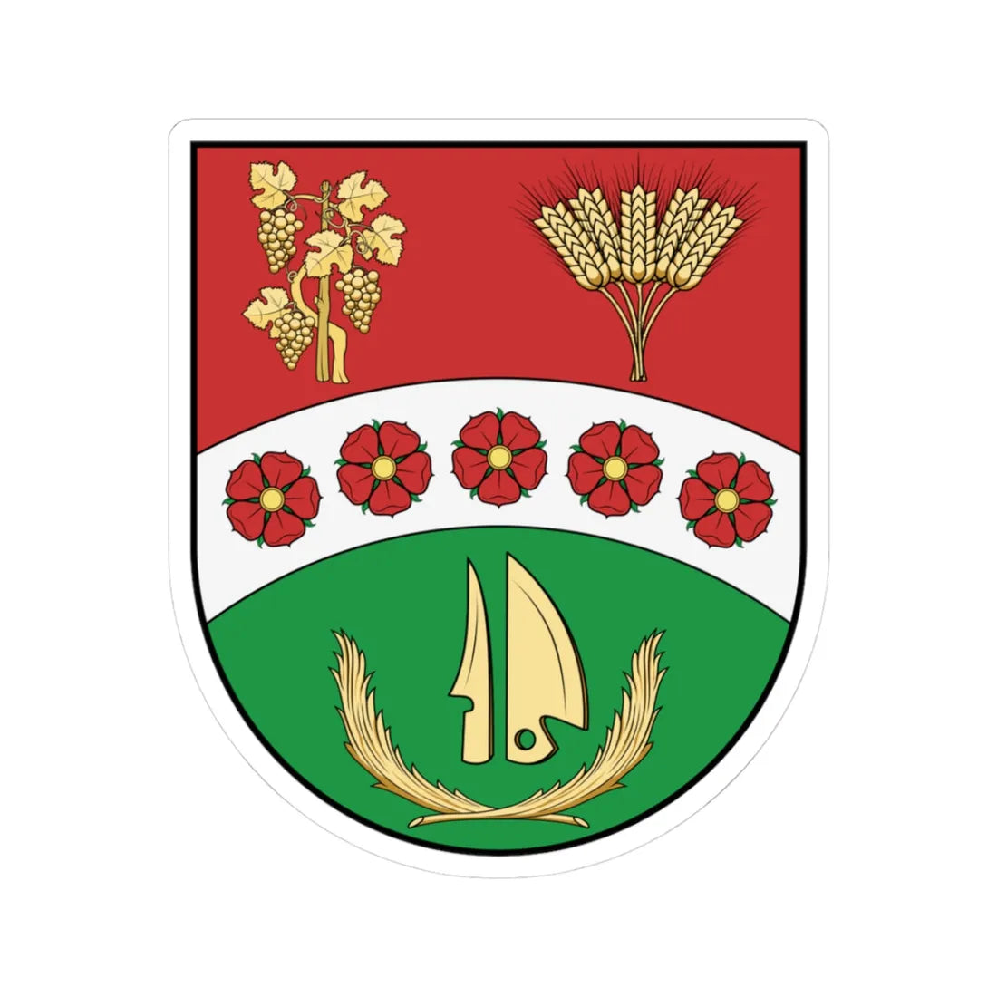 Coa Hungary Town Aparhant (Hungary) (Coat of Arms) STICKER Vinyl Kiss-Cut Decal 3 Inch White - The Sticker Space
