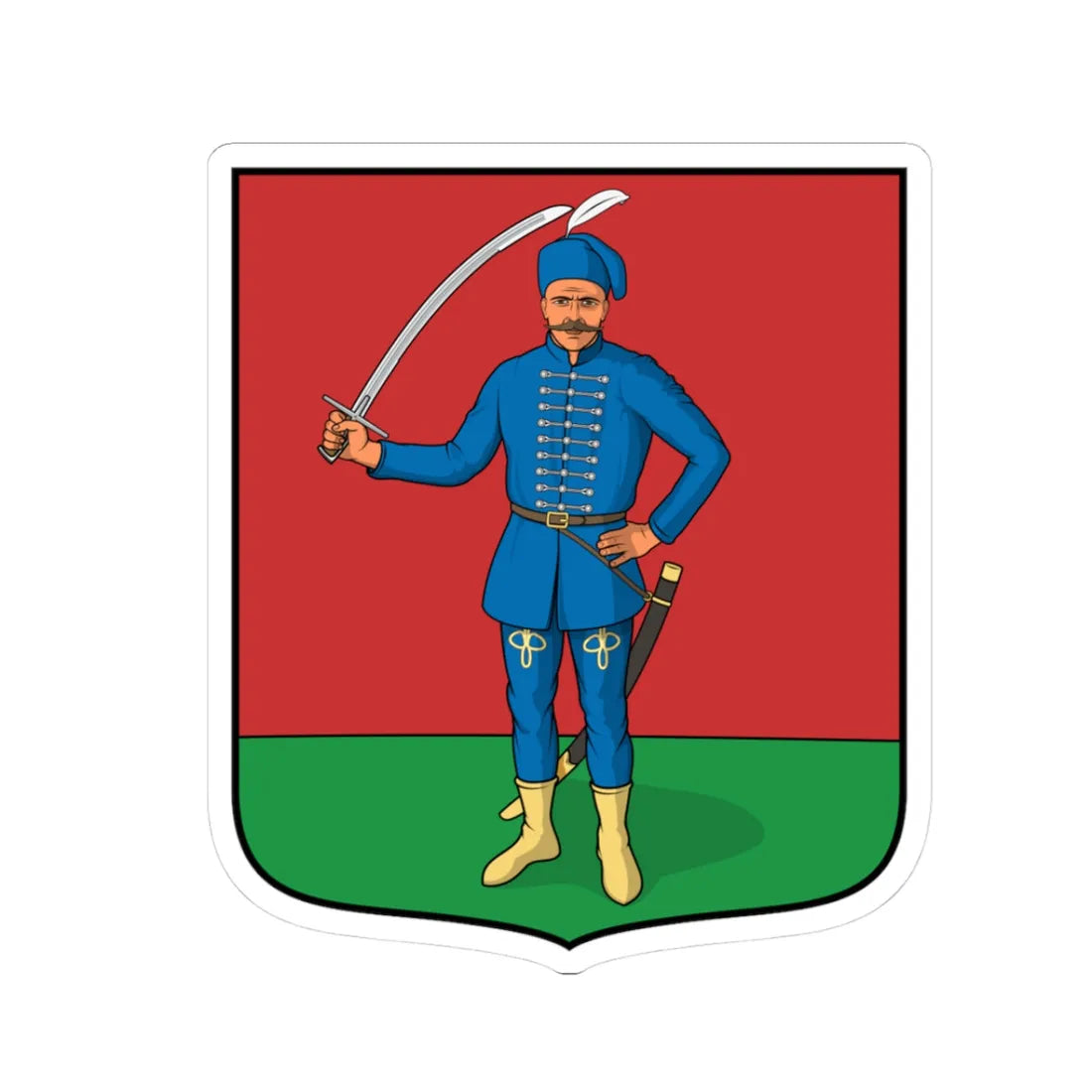 Coa Hungary Town Bő (Hungary) (Coat of Arms) STICKER Vinyl Kiss-Cut Decal 3 Inch White - The Sticker Space
