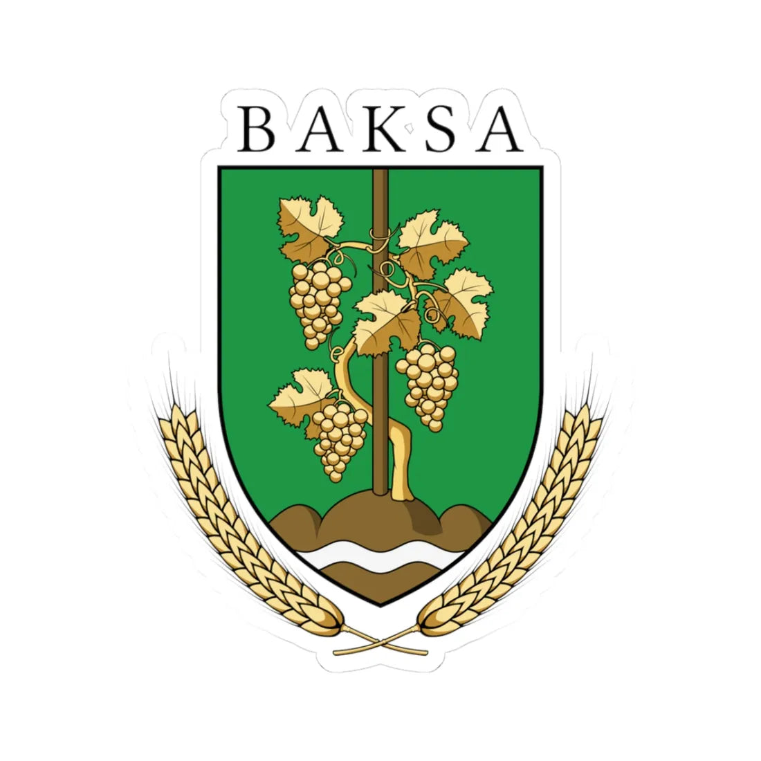 Coa Hungary Town Baksa (Hungary) (Coat of Arms) STICKER Vinyl Kiss-Cut Decal 3 Inch White - The Sticker Space