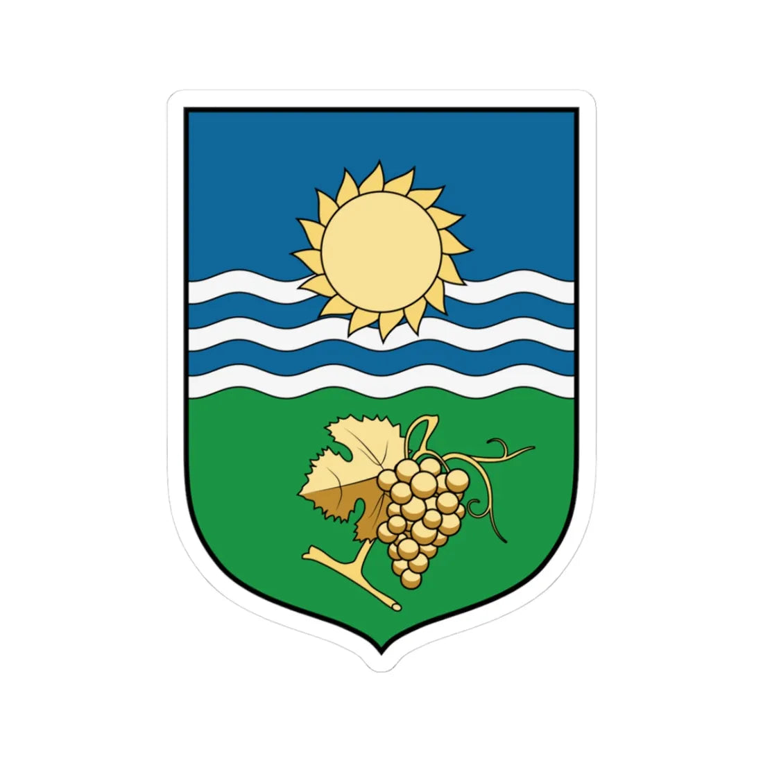 Coa Hungary Town Balatonszárszó (Hungary) (Coat of Arms) STICKER Vinyl Kiss-Cut Decal 3 Inch White - The Sticker Space