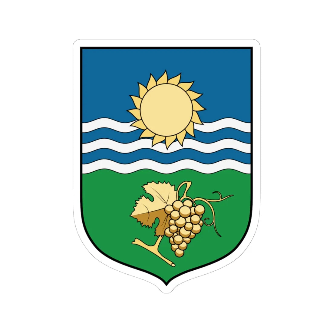 Coa Hungary Town Balatonszárszó (Hungary) (Coat of Arms) STICKER Vinyl Kiss-Cut Decal 4 Inch White - The Sticker Space