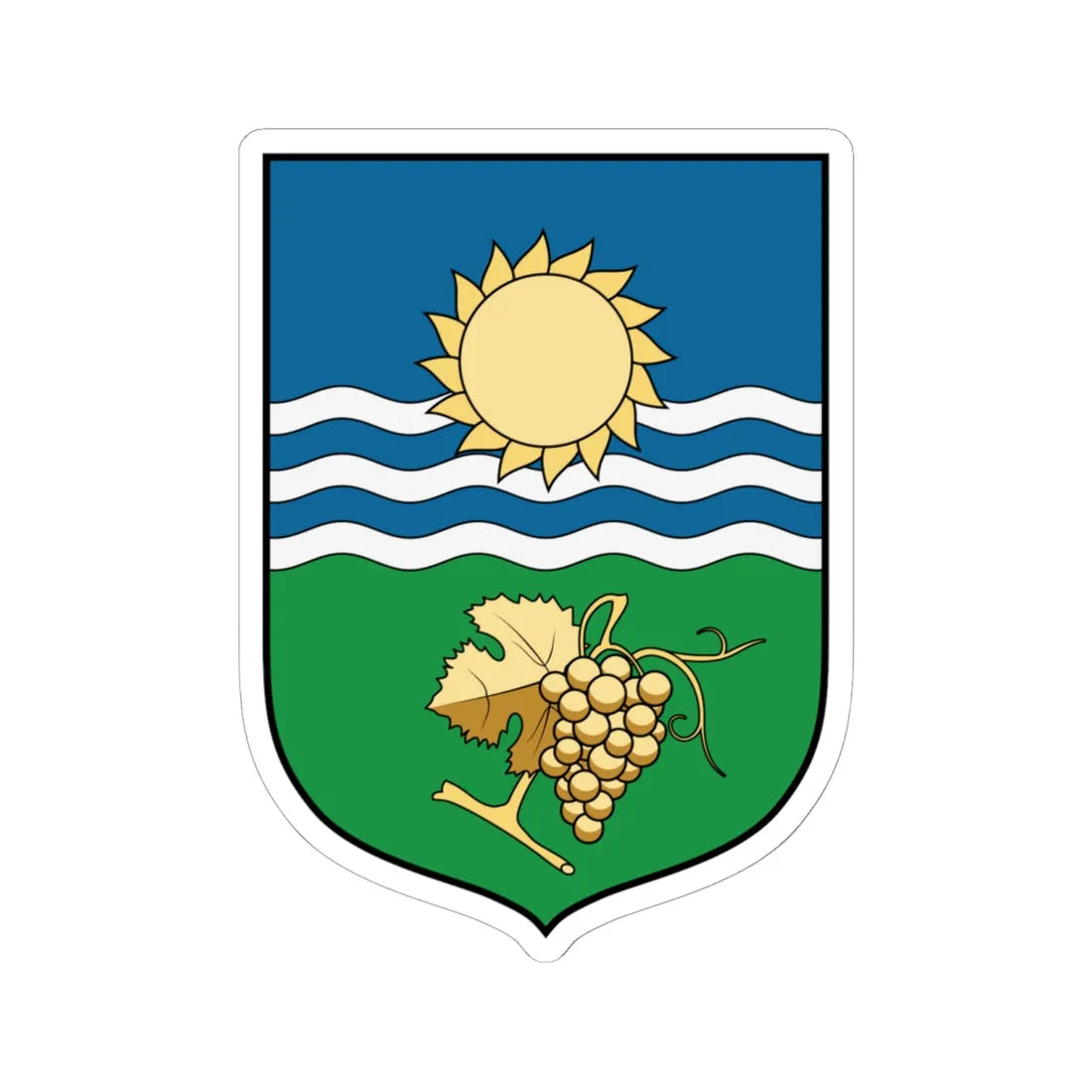 Coa Hungary Town Balatonszárszó (Hungary) (Coat of Arms) STICKER Vinyl Kiss-Cut Decal 6 Inch White - The Sticker Space