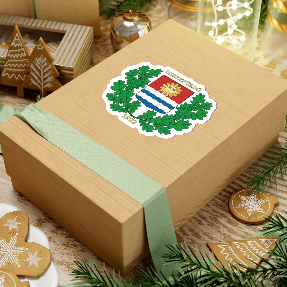 Coa Hungary Town Berekfürdő big (Hungary) (Coat of Arms) STICKER Vinyl Kiss-Cut Decal - The Sticker Space