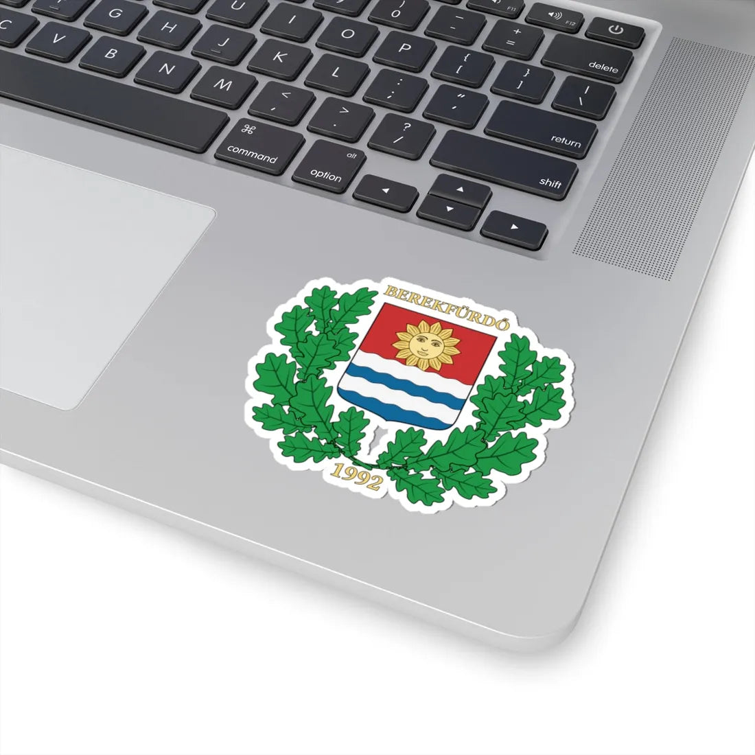 Coa Hungary Town Berekfürdő big (Hungary) (Coat of Arms) STICKER Vinyl Kiss-Cut Decal - The Sticker Space