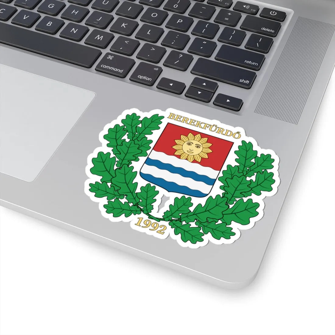 Coa Hungary Town Berekfürdő big (Hungary) (Coat of Arms) STICKER Vinyl Kiss-Cut Decal - The Sticker Space