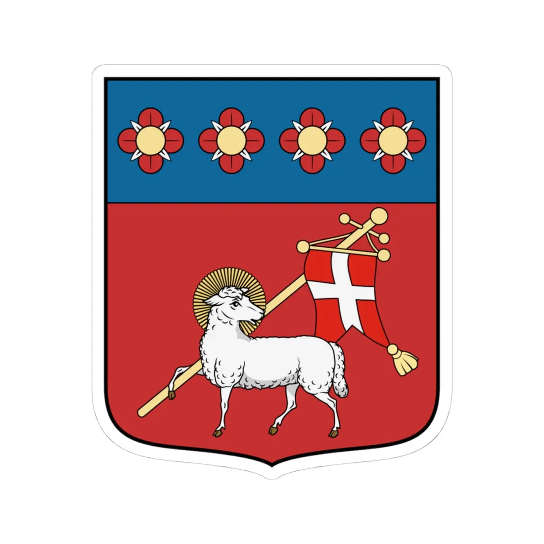 Coa Hungary Town Besenyszög (Hungary) (Coat of Arms) STICKER Vinyl Kiss-Cut Decal 4 Inch White - The Sticker Space