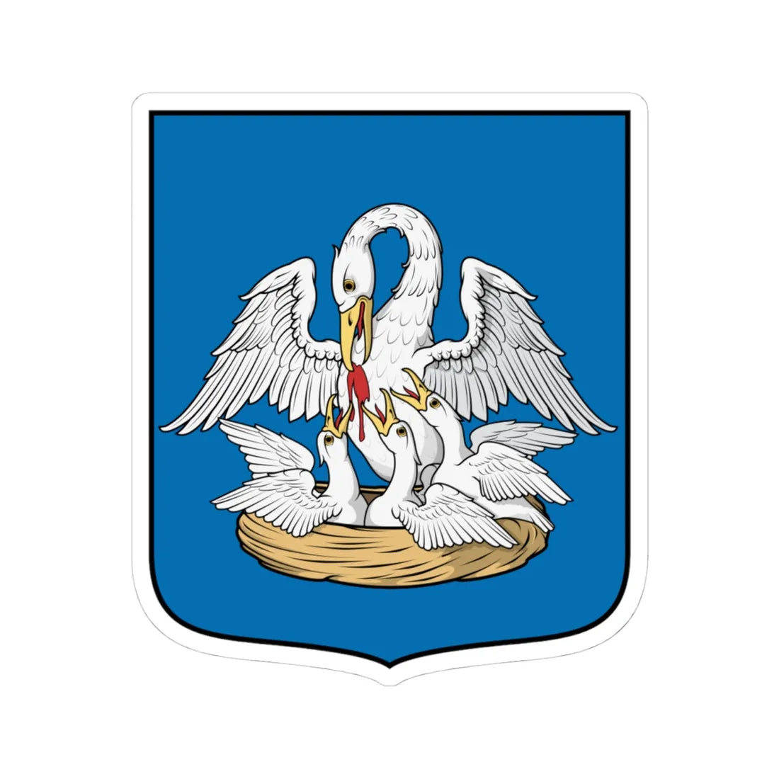 Coa Hungary Town Biharugra (Hungary) (Coat of Arms) STICKER Vinyl Kiss-Cut Decal 4 Inch White - The Sticker Space