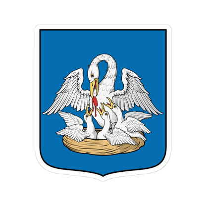 Coa Hungary Town Biharugra (Hungary) (Coat of Arms) STICKER Vinyl Kiss-Cut Decal 4 Inch White - The Sticker Space