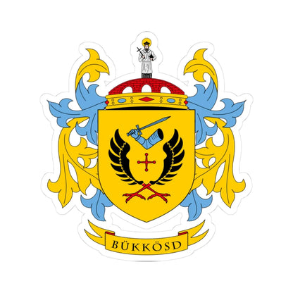 Coa Hungary Town Bükkösd (Hungary) (Coat of Arms) STICKER Vinyl Kiss-Cut Decal 3 Inch White - The Sticker Space
