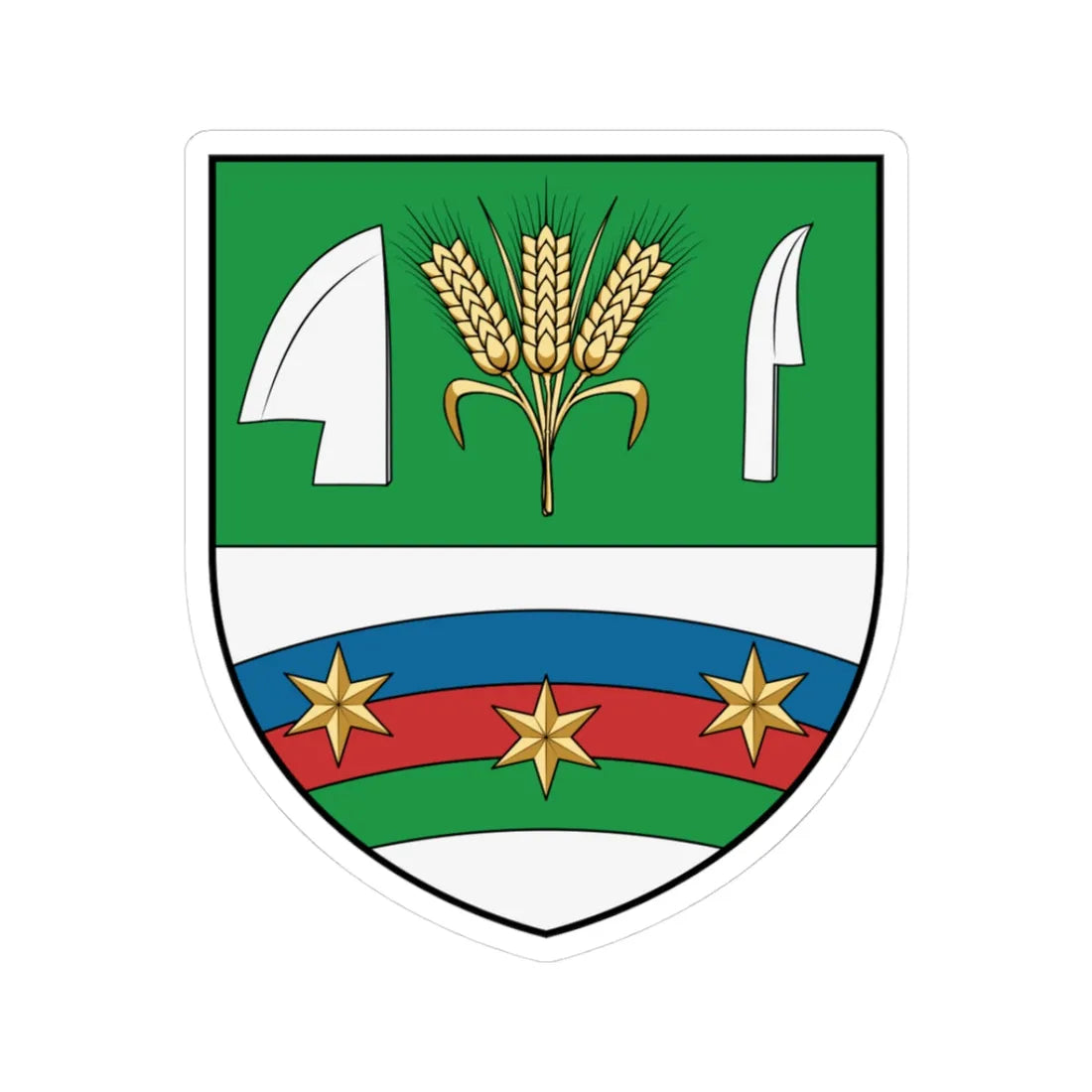 Coa Hungary Town Bánfa (Hungary) (Coat of Arms) STICKER Vinyl Kiss-Cut Decal 3 Inch White - The Sticker Space