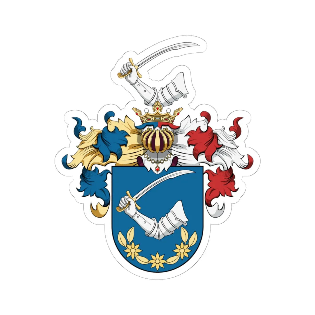 Coa Hungary Town Boba big (Hungary) (Coat of Arms) STICKER Vinyl Kiss-Cut Decal 6 Inch White - The Sticker Space