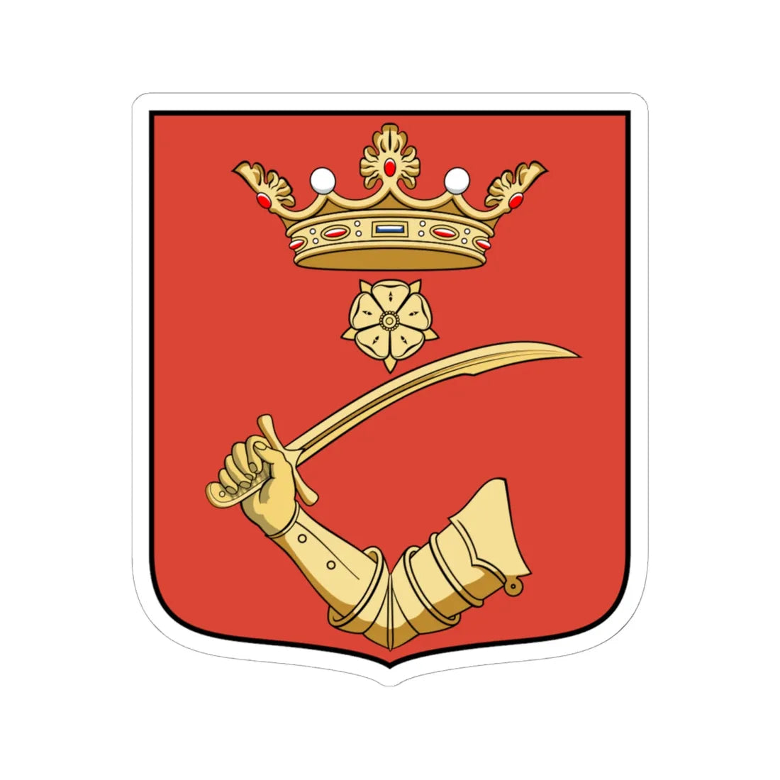 Coa Hungary Town Bozzai (Hungary) (Coat of Arms) STICKER Vinyl Kiss-Cut Decal 6 Inch White - The Sticker Space